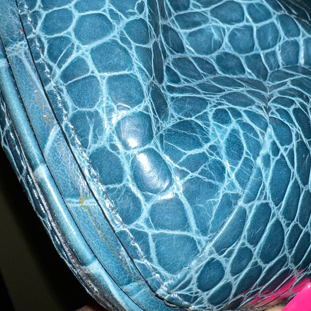 Coach Kristin Large Embossed Expandable Croc Crossbody Tote Denim Blue 16795 - Picture 3 of 16